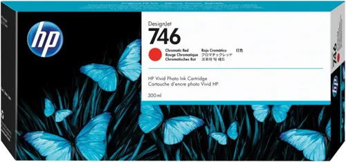 HP 746 Cartucho de tinta original rojo cromático de 10.1 fl oz (P2V81A) para impresoras DesignJet Z6 y Z9+ de gran formato