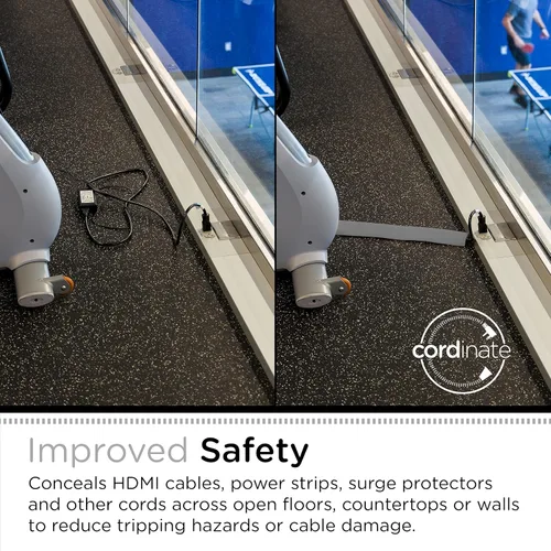 Miniatura 3 de Cordinate - Cubierta de cable para piso de 6 pies, protector de cable, oculta cables de extensión, protege cables, previene tropiezos con cables