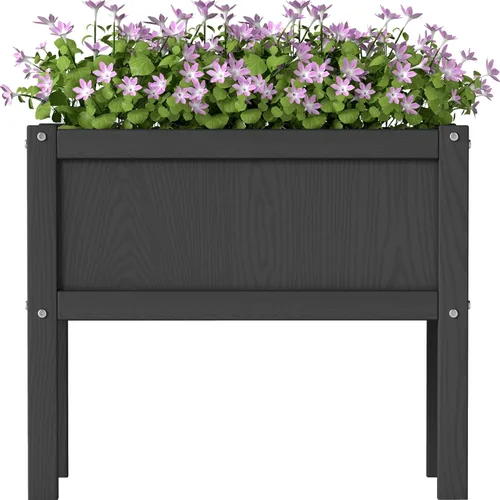 Cama de jardín elevada con agujeros de drenaje, jardinera elevada impermeable de HDPE con patas, estable y duradera para plantar hierbas, vegetales