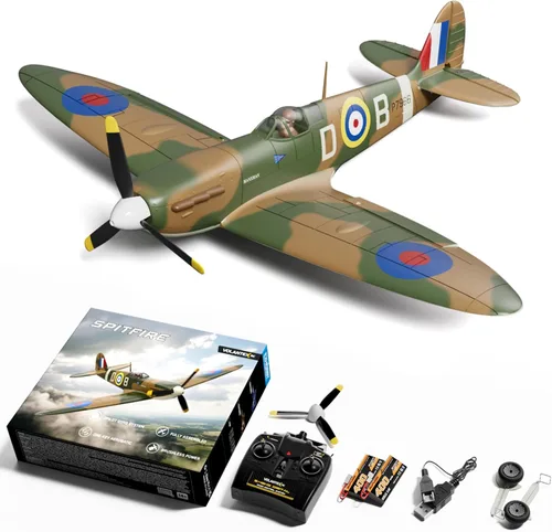 Miniatura 10 de VOLANTEXRC - Avión RC, Avión de control remoto de 4 canales BF109 Fighter RTF con alerones, giroscopio, acrobacia y 3 modos, fácil de volar, avión
