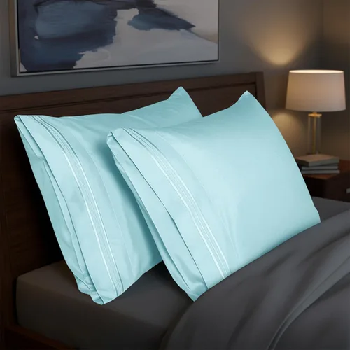 Miniatura 2 de Elegant Comfort Juego de fundas de almohada de 2 piezas de calidad hotelera, lujosas y suaves fundas de almohada de calidad egipcia de 1500 hilos