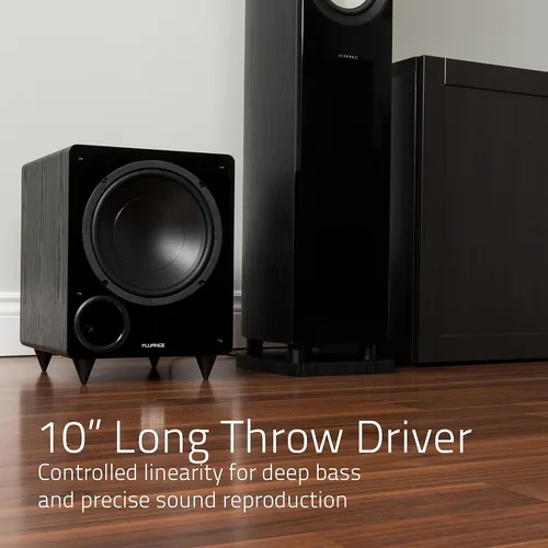 Miniatura 2 de Fluance DB10W Subwoofer con alimentación eléctrica de baja frecuencia de 10 pulgadas para cine en casa (Nogal natural)