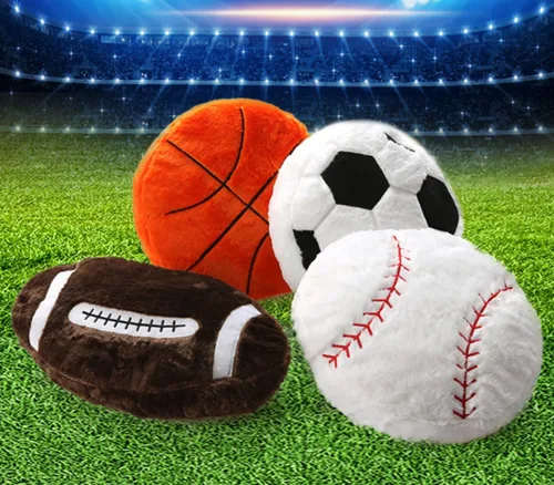 Miniatura 6 de Almohada de baloncesto de felpa de 18 pulgadas, cojín de juguete de peluche de fútbol, cojín deportivo suave y duradero para niños y adultos, un