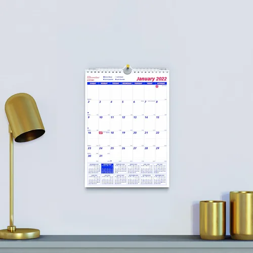 Miniatura 5 de Brownline Calendario mensual de pared 2022, 12 meses, enero a diciembre, encuadernación de doble alambre, 8 x 11 pulgadas (C171101-22)