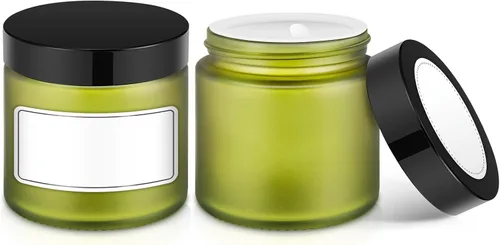 Miniatura 8 de Tarros de vidrio pequeños de 4 oz con tapas, Tecohouse Tarros de vidrio transparente con tapas negras y revestimientos interiores, mini contenedores