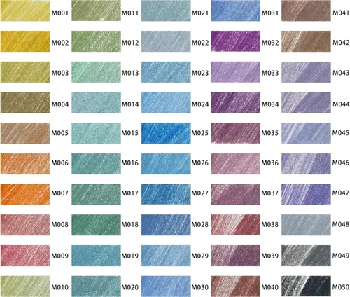 Miniatura 3 de KALOUR 50 lápices de colores metálicos para adultos, núcleo suave con colores vibrantes, ideales para dibujar, mezclar, bocetos, sombreado, lápices