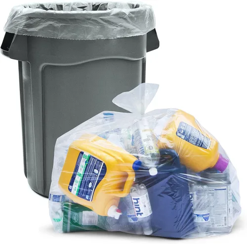 Veska Bolsas de basura transparentes de 30 a 33 galones resistentes (paquete económico de 100 bolsas con lazos) bolsas de basura grandes de plástico