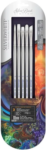 Miniatura 10 de Silver Brush Limited SW-1521S Silverwhite Juego de Detalle, 4 piezas de mango corto, juego profesional premium para artistas de pintura