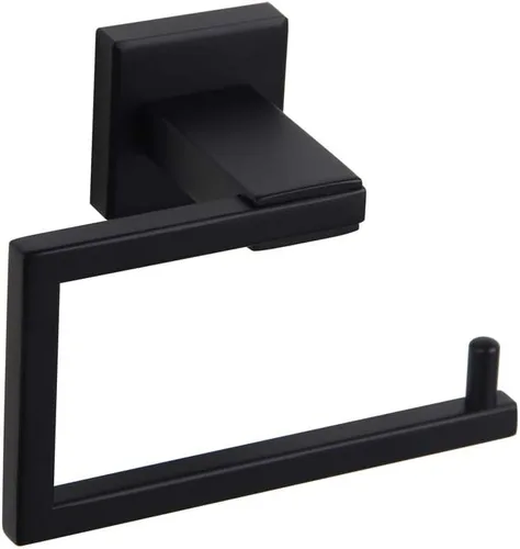 GERZ Soporte de papel higiénico para baño SUS 304 acero inoxidable mate negro soporte de rollo de papel de seda soporte de pared JG1905-BK