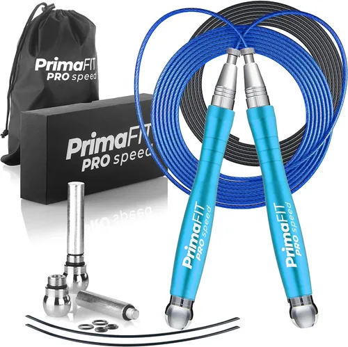 Miniatura 16 de PrimaFIT Jump Rope Pro Speed Skipping Rope Adjustable Adult Jumping Rope Weighted Aluminium Handles for Double Dutch Boxing Workout Crossfit