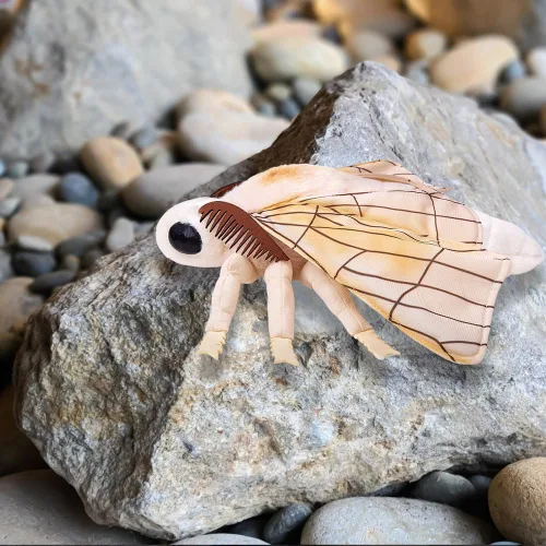 Miniatura 2 de Animal de peluche de polilla de seda de simulación, polilla de seda realista, animal de insecto de 10 pulgadas, lindo regalo para niños, juguete