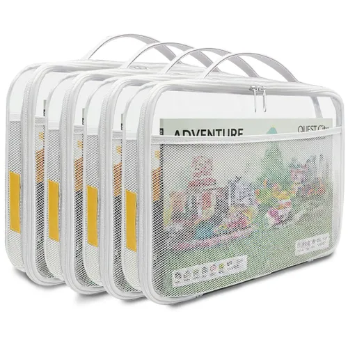 Miniatura 17 de holay Juego de 4 Paquetes de Bloques de PVC con Cremallera, Juguete, Arcilla, Estuche Organizador de Almacenamiento de Juegos de Mesa