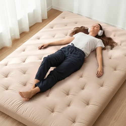 ZonLi Colchón de Futón Japonés para Suelo Tamaño Individual de 75" x 39", Funda 100% Algodón 2.5" Engrosado, Colchón Tatami, Almohadilla Plegable