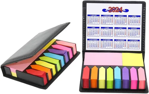 Juego de 2000 piezas de notas adhesivas con caja de poliuretano, marcadores de página autoadhesivos, índice de colores, bloc de notas, fichas de