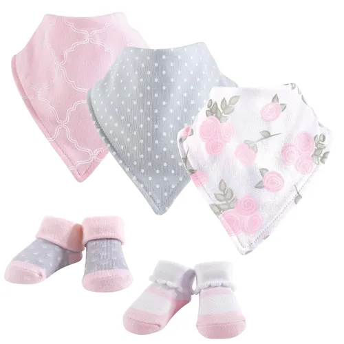 Miniatura 38 de Hudson Baby Conjunto de babero y calcetines unisex de algodón para bebé, Tamaño único Chica Calabaza