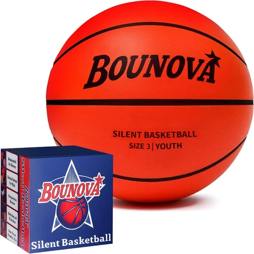 BOUNOVA Silent Basketball | Real Feel Powerful Bounce | Elegant Gift Box Packaging | Pro-Grade PU Foam Indoor Basketballs for Quiet Dribbling &