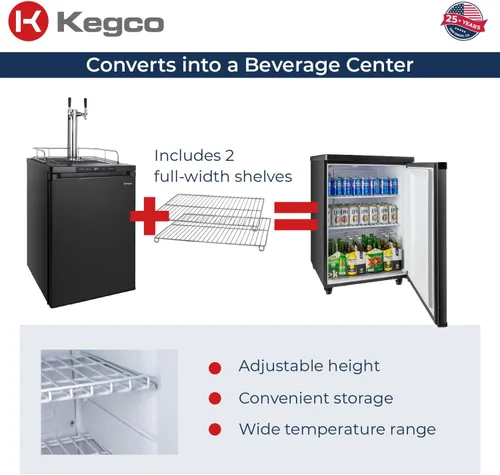 Miniatura 6 de Kegco K309B-2 doble grifo digital negro Kegerator