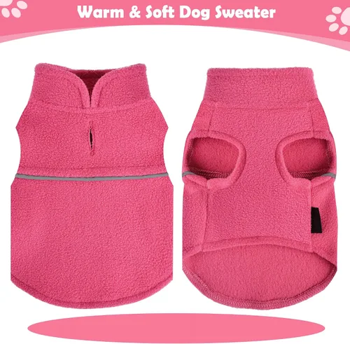 Miniatura 7 de Suéteres para perros pequeños hembra, chaleco de forro polar para perro con agujero para correa, suéter pullover cálido, chaqueta para cachorro