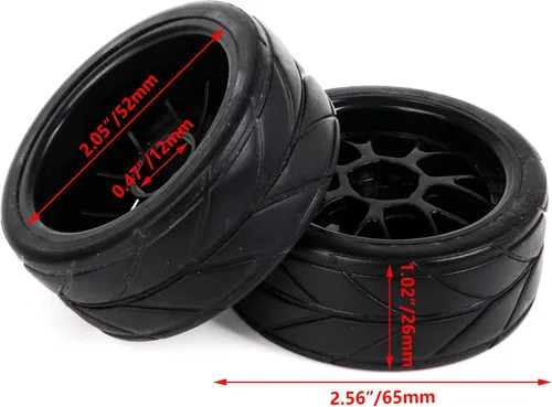 Miniatura 7 de Llanta de rueda en forma de Y y neumáticos de repuesto para HSP 1:10 On-Road RC Flat Racing Car 20106 Paquete de 4