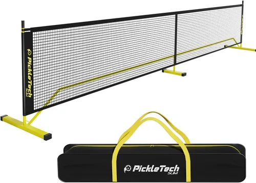 Miniatura 10 de PICKLETECH 4.0 Slim Version Portable Pickleball Nets Outdoor Game 22 FT Pickleball Net-USAPA Regulation Size-Pickle Ball Net System with Carrying