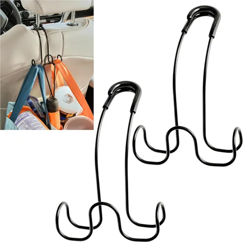 Miniatura 10 de High Road Ganchos Irrompibles para Bolsas de Automóvil - Grandes, Ganchos de Metal Sólido para Asiento de Automóvil para Bolso, Mochila, Abrigos
