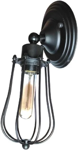 Miniatura 8 de Luces de pared estilo rústico americano, estilo vintage, enchufe ajustable, iluminación industrial, apliques de jaula de metal de alambre rústico