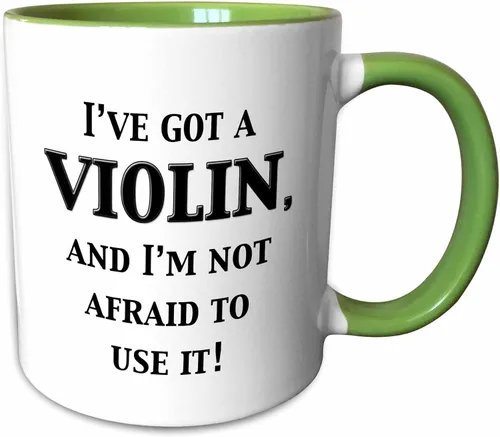 Miniatura 7 de 3dRose I've Got A Violin and I'M Not Afraid to Use It - Taza de 11 onzas, color negro