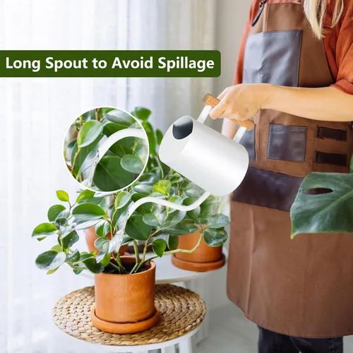Miniatura 2 de Regadera para plantas de interior, regadera pequeña de acero inoxidable de 35 onzas, regadera decorativa moderna con boquilla larga para plantas