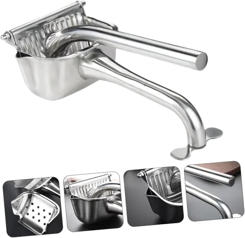Miniatura 8 de Exprimidor manual de frutas de acero inoxidable, exprimidor de grado alimenticio para extracción de jugo, mango ergonómico, diseño que ahorra mano