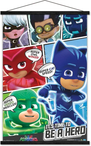Miniatura 8 de Trends International PJ Masks - Póster de pared, 14.725 x 22.375 pulgadas, versión enmarcada de madera de granero