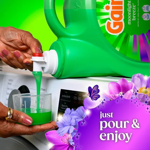 Miniatura 12 de Gain Detergente líquido para ropa con defensa del olor, aroma Moonlight Breeze, jabón de lavandería para lavadoras HE, 60 onzas líquidas, 45 cargas