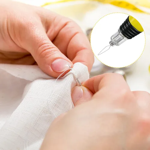 Miniatura 3 de WILLBOND 4 piezas de enhebrador de agujas LED, herramientas de costura, lazo de alambre de plástico iluminado, enhebrador de agujas para bricolaje