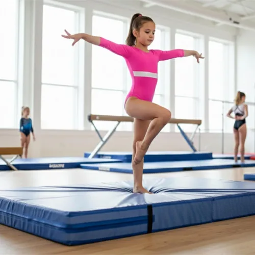 Miniatura 2 de FlooringInc's - Alfombrilla plegable de gimnasia – Almohadilla de aterrizaje gruesa de seguridad para rodar, artes marciales y entrenamiento