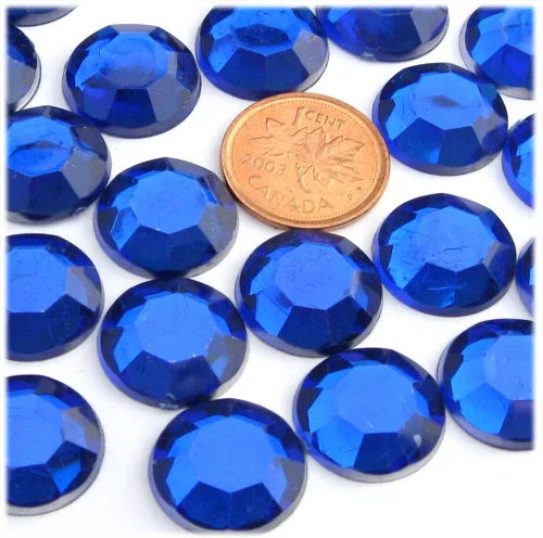 Miniatura 10 de The Crafts Outlet 144 diamantes de imitación redondos de 0.630 in - parte trasera plana rojo rubí rojo