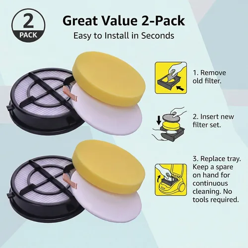 Miniatura 6 de Paquete de 2 filtros 16871 16881 para borrador de pelo de mascotas Bissell Febreze, repuesto para aspiradoras verticales, modelo 1650 Series, 1650A