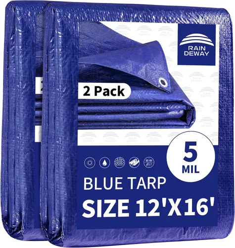 Miniatura 61 de RAINDEWAY Tarps - Lona impermeable de color azul de 4 x 16 pies de grosor, resistente a desgarros, multiusos, para techo, campamento, automóvil