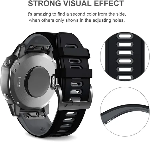 Miniatura 5 de ANCOOL - Correa suave de repuesto para reloj compatible con relojes inteligentes Fenix 6X Pro/Fenix 5X/Fenix 5X Plus/Fenix 3