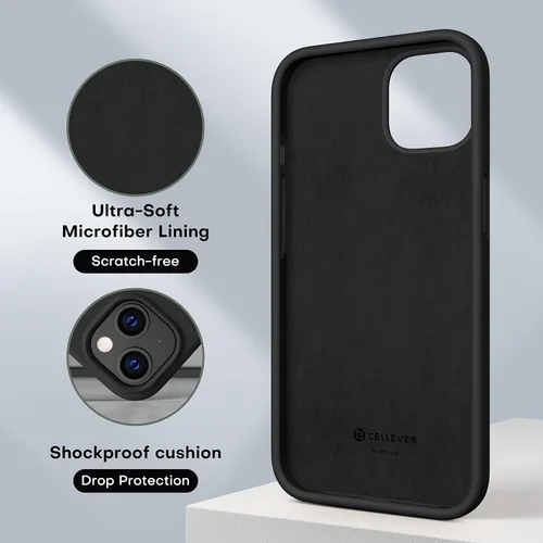Miniatura 4 de CellEver Funda de silicona resistente para iPhone 13, protección militar contra caídas, protección elevada de pantalla y cámara, interior sin Negro