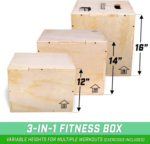 Miniatura 2 de GoSports Fitness Caja de salto pliométrica 3 en 1 - Pequeña, estándar o XL - Caja de lanzamiento para ejercicios de todos los niveles de habilidad