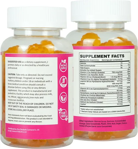 Miniatura 11 de AromPCOSLife - Gomitas de inositol para mujer, 60 unidades, suplemento de mio-inositol con folato y vitaminas B6 y B12, apoya el bienestar diario