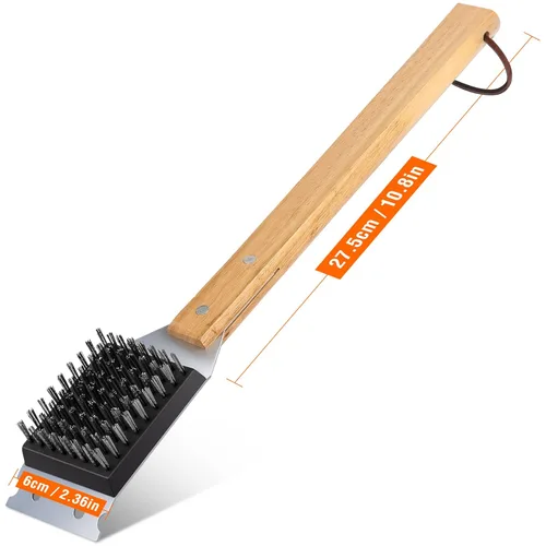 Miniatura 7 de SIMPLETASTE Cepillo y raspador para parrilla para BBQ, duradero y eficaz, cabezal de acero inoxidable reemplazable, cepillo de parrilla de alambre