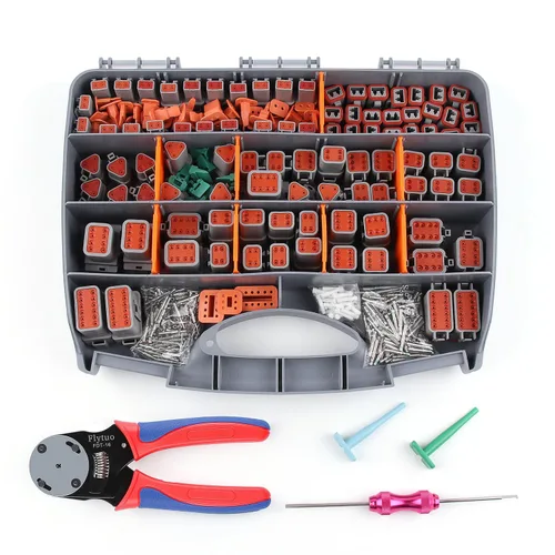 Miniatura 10 de Kit de 504 piezas de conectores Deutsch con herramienta de engarce, conectores DT de 2/3/4/6/8/12 pines con herramienta de extracción, contactos