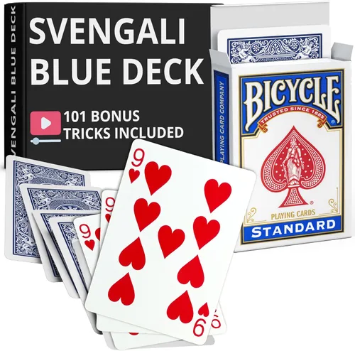 Miniatura 19 de Ted's Sterling Magic Precision Blue Rider Back Bicicleta Svengali Deck con instrucciones para más de 100 trucos (2 de clubes)
