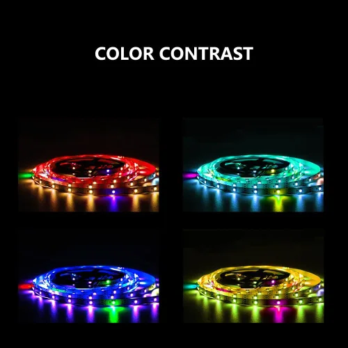 Miniatura 2 de WS2812b - Tira de luces LED direccionables individualmente de 9.8 pies, 30 píxeles/m, luces LED inteligentes, aplicación Bluetooth, control remoto