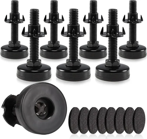 Pies niveladores de muebles ajustables y resistentes para armarios, sofás, mesas, sillas, elevadores, soporte de 1320 libras, kit de tuercas en T de