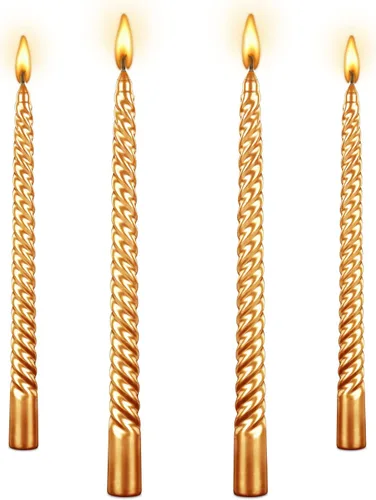 Miniatura 8 de Kandelo - Velas espiraladas cónicas de 8 pulgadas, 4 unidades, 5 horas, sin humo, vela larga, candelabros altos, para el hogar, cena, fiesta, boda