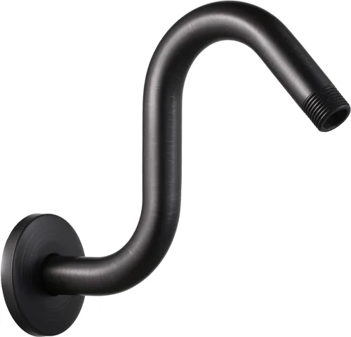 Miniatura 22 de OFFO Brazo de extensión de cabezal de ducha de 10 pulgadas, brazo de ducha en forma de S de níquel cepillado con brida, extensión de brazo de ducha
