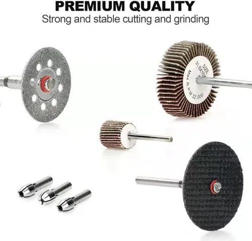 Miniatura 5 de Kit de accesorios para herramientas rotativas de 276 piezas, ajuste universal para un fácil corte, tallado y pulido