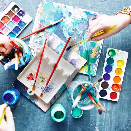 Miniatura 5 de Soporte para pinceles de pintura con 4 ranuras, soporte para pinceles de escritorio, soporte de exhibición para acuarela, acrílico al óleo