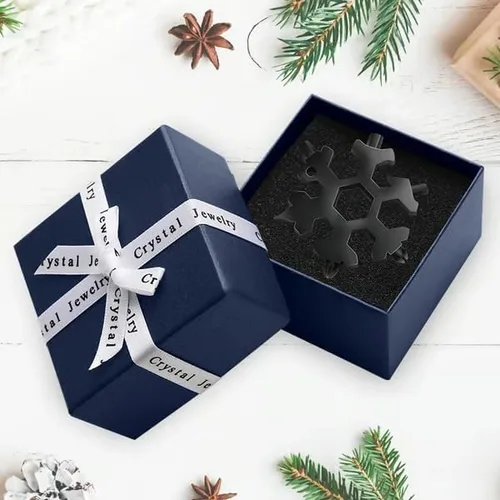 Miniatura 8 de Sakerplus Multiherramienta de copo de nieve 18 en 1, multiherramienta compacta de acero inoxidable para uso diario, aventuras al aire libre